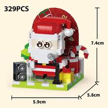 300+PCS Christmas Party Band Santa Claus Snowman Cute Tree Mini Building Blocks Microphone Guitar Saxophone Drum Mirco Bricks Xmas Gift Toy For Adult - Multicolor - View 10