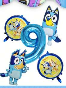 MASSDI Create A Vibrant Themed Party Decor With This All-Around Cartoon Dog Family Balloon Decoration Set, Including 1 Shiny Metallic Blue Number Foil Balloon To Mark Milestone Age - Multiple Styles - View 20