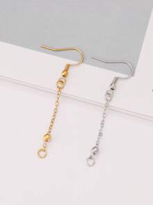 2pcs Stainless Steel Earring Hooks Wires Extension Chain Connector For DIY Dangle Ear Earrings Jewelry Hypoallergenic Findings Accessories - DIY Earrings - View 6