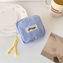 Mini Cosmetic Bag, Cute Makeup Pouch Suitable For Women And Girls, Checkerboard Cosmetic Bag, Sanitary Pad Storage Bag, Tampon Storage Bag, Bohemian Style - Multicolor - View 11