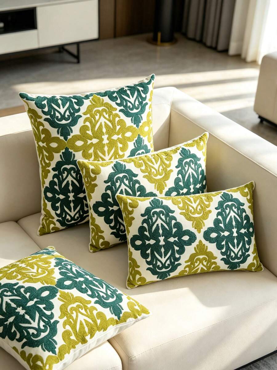 1 chiếc vỏ gối canvas thêu nhiều màu, kỹ thuật thêu tinh xảo, nhiều kích cỡ, không kèm ruột gối, phù hợp cho nhiều không gian trong nhà, có thể giặt máy - Nhiều màu - Xem 1