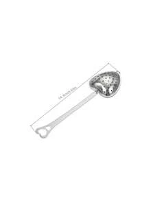 Silver Tea Strainer Loose Leaf Tea Filter Heart-Shaped Tea Set Long Handle Spoon Kitchen Mug With Handle Strainer Tea Infuser Filter Mesh Home Kitchen Spoon - Multicolor - View 3
