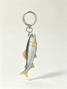 1pc Fish Shape Keychain, Creative Bass Bag Charm Pendant, Unisex Fishing Theme Bag Accessory, KeyRing Ornament For Backpack - Multicolor - View 11