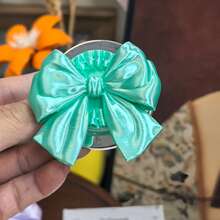 Coquette Satin Big Bow Magnetic Phone Grip Holder, Shiny Fabric Bow MagSafe Phone Socket, Rotatable Foldable Phone Stand For Girls - Multicolor - View 9