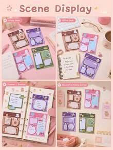Cute Animal Theme Sticky Note Set - Animal Shaped Bookmarks And Self-Adhesive Memo Pads - Compact And Adorable Self-Adhesive Sticky Notes, Suitable For Office And School, Ideal Stationery Supplies. - One-size - View 9