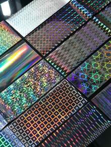 10Pcs Holographic Nail Foil Transfer Stickers, Silver Laser Geometric Pattern Nail Art Decals,Autumn Winter Holiday Iridescent Metallic Nail Transfer Foils For DIY Manicure Nail Decorations - Multicolor - View 11