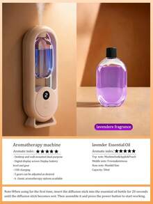 1pc Minimalist Design Automatic White Aromatherapy Diffuser, Electric Air Mist Sprayer, Quiet Mist, USB Rechargeable, With LED Ambient Light, Suitable For Bedroom, Living Room, Office, Large Room, Pet Bed, 5 Working Modes And 8 Basic Essential Oils To Choose From - White - View 14