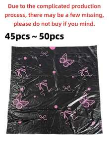 50pcs Cute Pattern Drawstring Trash Bags, Extra Thick Leak-Proof Tear-Resistant, With Easy-Pull Handle, Sealed Odor-Proof Heavy Duty Disposable Garbage Can Liners, Suitable For Bedroom, Kitchen, Bathroom, Office - Multiple Styles - View 12