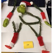 The Grinch مجموعة ديكور شجرة عيد الميلاد، رأس وحش أخضر مضحك مع أذرع وأرجل، زينة شجرة عيد الميلاد، ديكور حفلة منزلية للعطلات، شحن عشوائي للشكل 2 والشكل 3 - A - مشاهدة 6