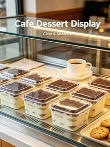 10/20pcs Transparent Layered Mousse Cake Boxes, Fruit Yogurt Packaging Boxes, Soy Milk Packaging Boxes, Cake Boxes - White - View 7