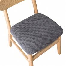 1pc Non-Slip Dining Chair Cover, Chair Seat Cover, Soft Plaid Pattern, Elastic Chair Cover, Suitable For Office And Home Chairs, Beautiful High Elasticity Soft, Replace Old Surface, Protect Chair, Home Aesthetics - Multicolor - View 10