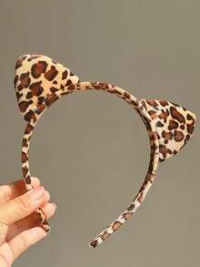 1pc Cute Cat Ear Headband, Party Hair Hoop, Bathroom Face Washing & Makeup Headband - A - View 1