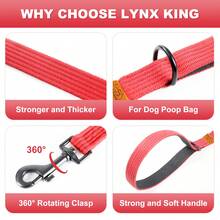 Lynxking 1件裝狗狗牽繩，耐用織帶式牽繩附舒適手柄與D型環，適合小型、中型與大型犬 - 紅色 - 查看 5