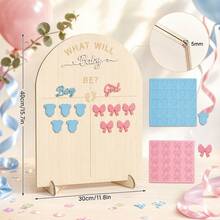 Wooden Gender Reveal Voting Board With Stand, Boy Or Girl Guessing Game Voting Sign, Includes Voting Stickers, Gender Reveal Party Supplies Decoration, Baby Shower Game - Gender Reveal Board - View 2