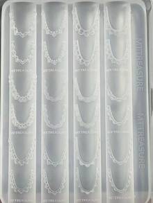 1pc Lace Patchwork French Lace Heart Cute 3D Embossed Nail Art DIY Silicone Mold - Clear - View 9