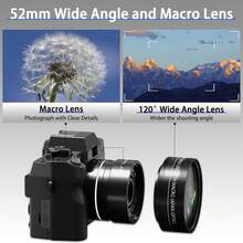 NBD Black Digital Camera 64MP 4K ,3.0-Inch Flip Screen Vlogging Camera Wide-Angle And Macro Lens With External Microphone,WIFI,16x Digital Zoom Built-In Flash,Selfie And Night Mode Ideal For Beginners( 32GB Card+2 Batteries) - View 8