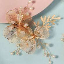 3PCS Plant Casual Party Elegant Iron Hair Clips Bridal Wedding Hair Accessories All Seasons - Golden - View 6