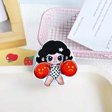 Kawaii Cartoon Girl Magnetic Phone Grip Holder, Cute Anime Chibi Girl Acrylic Rotatable MagSafe Phone Socket, Funny Character Foldable Phone Stand For Girls - Multicolor - View 10