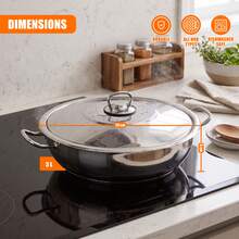 Geezy Stainless Steel Casserole Pot With Lid Shallow Induction Casserole Dish With Ovenproof Base (Not Lid) For Gas, Electric, Ceramic & Halogen Hobs, Dishwasher Proof Cookware - View 11