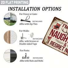 2D 1pc Humorous Sign "I'm On The Naughty List" Warning Wooden Sign, Suitable For Yard Wall Decor, Fence, Garage, Indoor Wall Decoration, Great Gift/No Electricity Required - TM47 - View 10