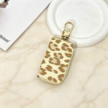 Leopard Print Car Key Cover, PU Leather Zipper Key Organizer Bag With Metal Key Ring, Compact Portable Unisex Key Pouch, Can Store Car Keys, Cards And Coins, Suitable For Daily Commute, Travel And Dating - Multicolor - View 11