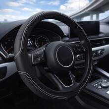 Universal Car Steering Wheel Cover, PU Leather With Double Stitching Design, No Inner Ring Embossing, Non-Slip Soft Comfortable Grip, Breathable Durable All-Season Steering Wheel Protector, Suitable For Sedan SUV Truck, Easy Installation Fashionable Car Interior Accessory - Multicolor - View 8