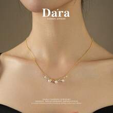 DARA Freshwater Pearl Necklace S925 Silver 5-6mm Near Round High Luster Macaron Color Women's Birthday Gift - Multicolor - View 3