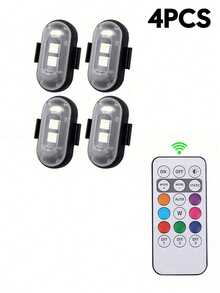 Car Interior LED Ambient Light Strip With Remote Control, 8-Color USB Rechargeable Waterproof Anti-Collision Emergency Warning Light, Suitable For Cars, Motorcycles, Drones, Airplanes, Bicycles, Best Holiday Gift For Family And Friends, Car Accessories - Standard Edition - View 16