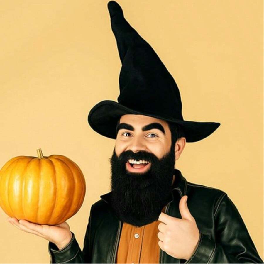 1-2pcs Street Style Fake Elastic Beard Set, U-Shaped Men's Realistic Fake Beard, Party & Holiday Costume Accessory; Fun Makeup Ball, Halloween Beard, Easter Party, Role Play Facial Prop, (Beard May Have Slight Shedding, Which Is Normal And Does Not Affect Use)