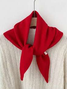 Women's Winter Scarf, 100% Wool Winter Warm Scarf, Thick Shawl Soft Triangle Shawl - Multicolor - View 5