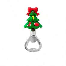 1pc Christmas Snowman, Reindeer, Christmas Tree Bottle Opener, Soft Silicone Cartoon Beer Bottle Opener, Holiday Party Small Gift, Kitchen Gadget - Multicolor - View 8