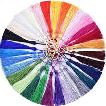 10pcs 8cm Tassel With Jump Ring - Chinese Knot Bookmark And DIY Pendant Ornament, Mini Tassel For Jewelry Making, Earrings And Handmade Decoration - 8cm Loop Tassel - View 9
