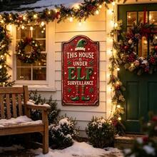 2D 1pc Christmas Elf Wooden Sign, Suitable For Yard Wall Decoration, Fence, Garage, Indoor Wall Decor, Great Gift/No Electricity Required - TM46 - View 6