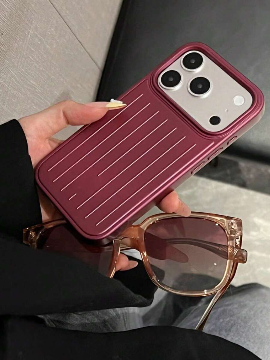 Upgraded Anti-Slip Textured Frame, Matching Pink Dimela Luggage And Phone Case. Compatible With Apple 17 Pro Max Phone. Matte Anti-Drop Protection, 16 Pro Lens Full Coverage Design, 15 Pro Max Premium Protective Case. - Cherry Red - View 1