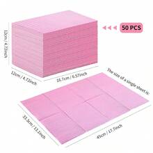 Disposable Pink Nail Table Mat 3-Layer Waterproof Cleaning Paper Foldable Multi-Function Beauty Tattoo Dental Cover Cloth Waterproof Tablecloth Cleaning Nail Napkin Nail Supplies - Multicolor - View 5