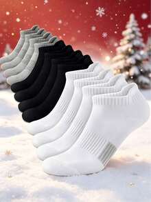 9 Pairs Unisex Sports Short Socks, Breathable Thick Running Socks, Non-Slip Low-Cut Socks, Suitable For Running, Gym Fitness And Daily Wear - Multicolor - View 4