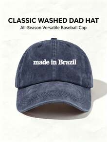 1PC Unisex Made In Brazil Printed Vintage Baseball Cap Adjustable Design Stylish Hiking Hat Perfect For Parties Travel Sun Protection And Everyday Use - Multicolor - View 8