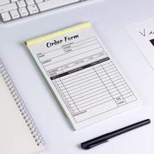 1 Pack Carbonless White & Yellow 2-Ply Receipt/Invoice Book, Suitable For Small Business Note Pads, Orders, Receipts, Invoices, For Business, School And Back To School - A - View 6