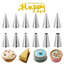 6/12pcs Round Piping Tips Set, Stainless Steel Cream Piping Tips, Used For Decorating Cupcakes And Small Cakes, Cake Lettering Cream Piping Tips, Baking Cookies And Cream Puffs Piping Tips Accessories - Multicolor - View 11