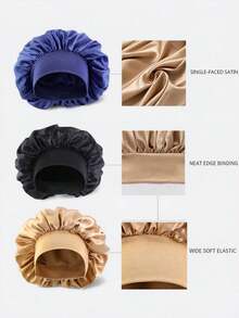 3pcs Women's Multi-Color Satin Broad-Brim Sleep Hats/Caps For Daily Use Halloween,Summer,Beach - Multicolor - View 8