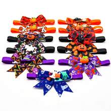 6/10pcs Halloween Pet Bow Tie Pumpkin Hat Decor, Holiday Party Supplies, Universal For Cats And Dogs, Random Color - Multicolor - View 4
