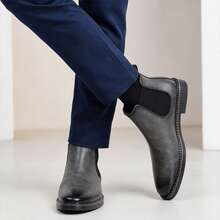 Men's Casual Chelsea Boots, Business Commute Shoes - Dark Grey - View 1