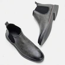 Men's Casual Chelsea Boots, Business Commute Shoes - Dark Grey - View 6