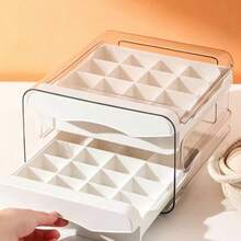 32-Grid Double-Layer Drawer-Style Transparent Egg Storage Box, Stackable Egg Organizer, Suitable For Home Refrigerator - Multicolor - View 6