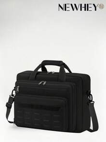 NEWHEY Men's Tactical Laptop Bag 15.6/17.3 Inch Messenger Bag, Padded Compartment Laptop Briefcase, With Multiple Pockets And MOLLE Straps, Large Capacity Laptop Bag, Durable Protective Laptop Storage Bag, Suitable For Business, Office, Commute, Travel - Multicolor - View 11