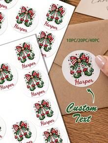 10/20/40pc Personalized Elf Boot Christmas Gift Tag Stickers, Custom Holiday Gift Labels, Name Stickers For Presents, Christmas Package Labels, Elf Gift Tags,Christmas Gift - White - View 1