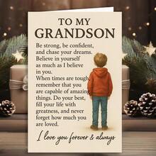OBOVAY Grandparent-Grandchild Bond Greeting Card Set (Includes Envelope + Card) - Birthday/Graduation/Special Occasion Blessing Card From Grandparents To Grandchildren, Conveying Encouragement And Support - A - View 5