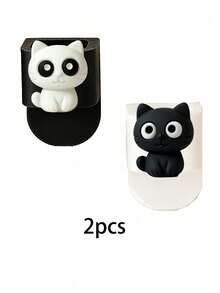 2pcs Cat-Shaped Storage Box With Kitten - Plastic Desktop Organizer Suitable For Desk & Office, Multi-Compartment Organizer Suitable For Scissors, Tweezers, Pens, Earthy For, Craft Room, - Gift For Cat Lovers - Multicolor - View 10