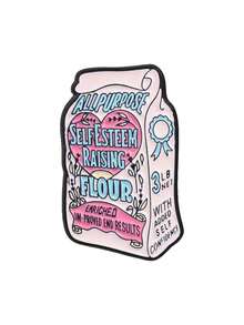 Retro Flour Bag Shaped Enamel Brooch, Self Esteem Raising Quote Lapel Pin For Backpack Clothes - Multicolor - View 10