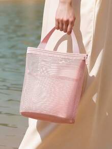 1/2/5pcs Large Waterproof Hanging Toiletry Storage Bag, Can Hold Coins And Small Items, Suitable For Home, Travel, Swimming, Gym, Dorm, Unisex Beach Storage Bag - Multicolor - View 7